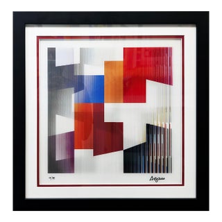 Yaacov Agam Untitled (Rare Framed, Signed Agamograph - 3d Lenticular) For Sale