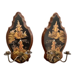 Pair Chinoiserie Style Wall Sconces For Sale