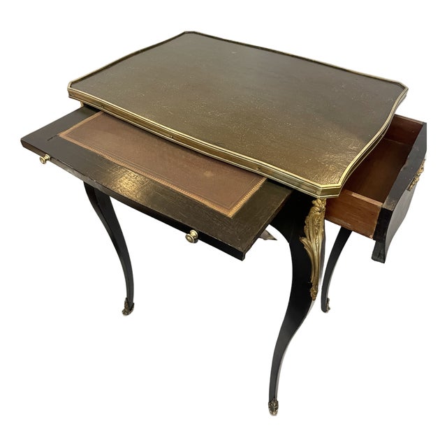 French Napoleon III Ebonized Mechanical Writing Table & Vanity, 19th Century For Sale