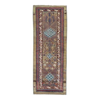 19th Century Zabihi Collection Tribal Persian Camel Hair Serab Runner - 3'3" x 9' For Sale
