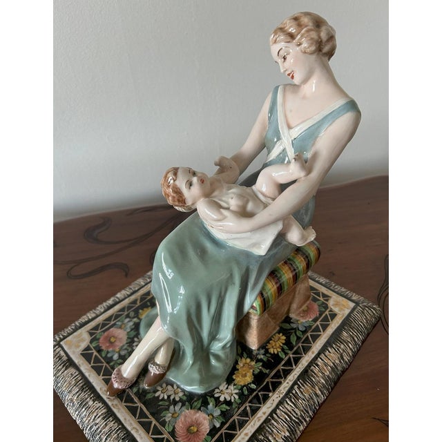 This art deco sculpture from the 1930s is a masterpiece by renowned italian ceramicist vincenzo bertolotti, representing...