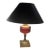 Antique Cranberry Glass Electrified Metal Base Table Lamp For Sale