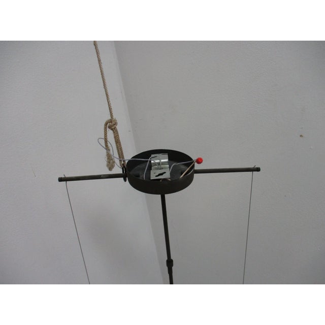 Glass Vintage Italian postmodern Tension Glass Hanging Pendant Chandelier For Sale - Image 7 of 9