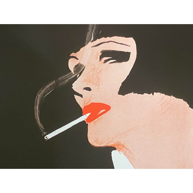 Woman with Carnation Poster by René Gruau, 1981 For Sale - Image 6 of 15