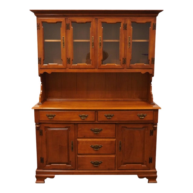 Tell City Solid Hard Rock Maple Colonial Style 52" Buffet W. China Cabinet 8390 - #48 Andover Finish For Sale