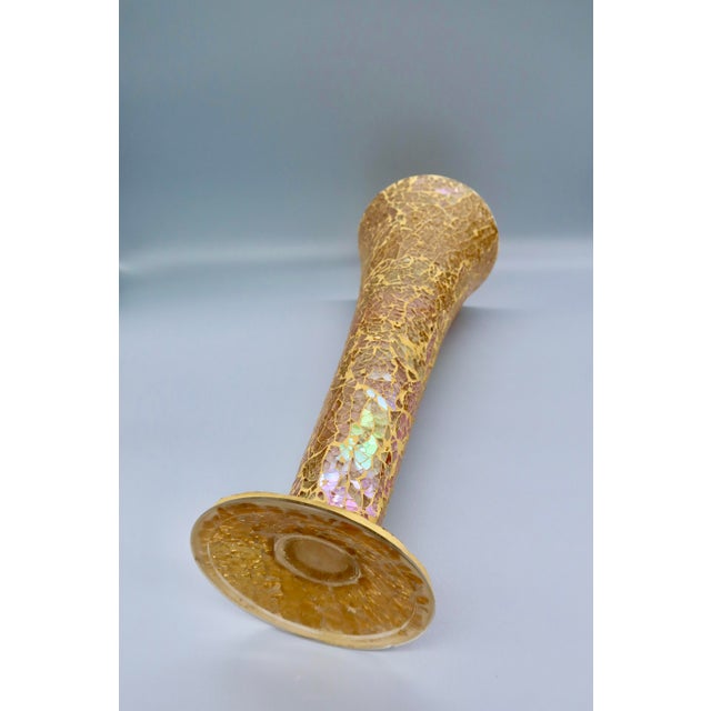 Vintage Mosaic Glass Trumpet Vase For Sale In Austin - Image 6 of 9