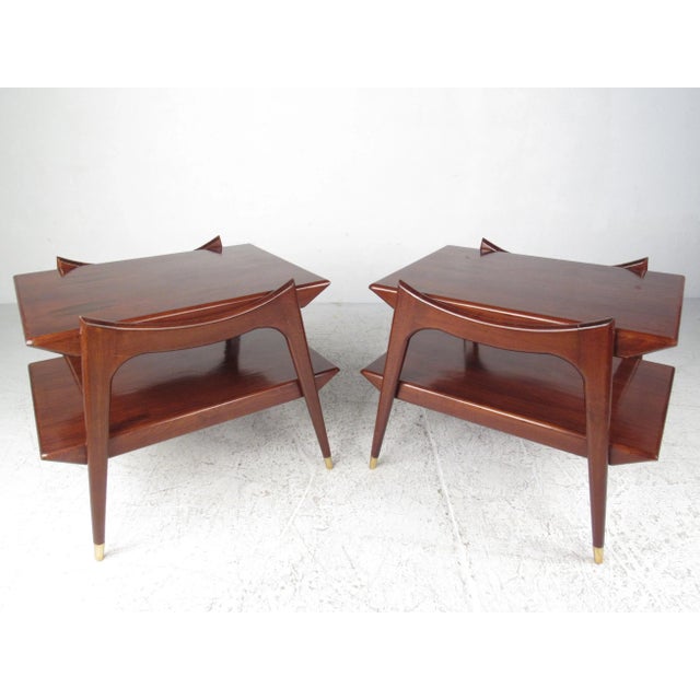 Pair Vintage Rosewood End Tables For Sale - Image 11 of 11