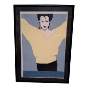 Patrick Nagel Nc#8, Limited Edition Silkscreen Yellow Sweater - Artist Screen-Signed