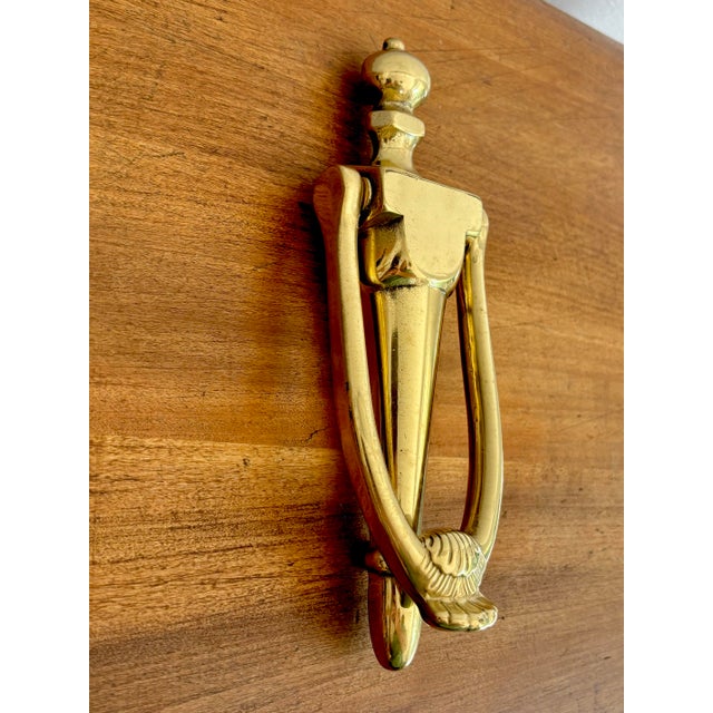 American Vintage Traditional Brass Door Knocker For Sale - Image 3 of 5