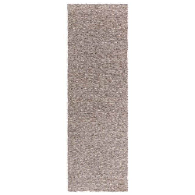 Modern Solid Brown Wool Runner by Doris Lelie Blau For Sale