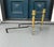 Antique Brass Fireplace Andirons With Iron Log Supports | English Style Turned Finials | 19” Tall For Sale - Image 4 of 8
