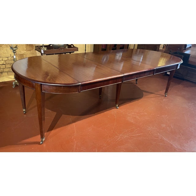 Louis XVI Style Extendable Mahogany Dining Table with Frieze, 19th Century For Sale - Image 6 of 15