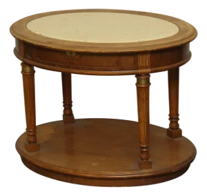 Mid 20th Century Oval Side Table With Marble Top