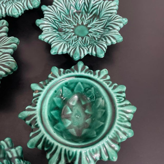 Vintage Ceramic Christmas Tree Stacking Ashtrays With Lighter 7” For Sale - Image 12 of 12