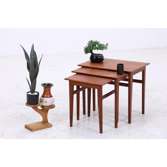 Vintage Danish Teak Nesting Tables, Set of 3 For Sale - Image 12 of 12