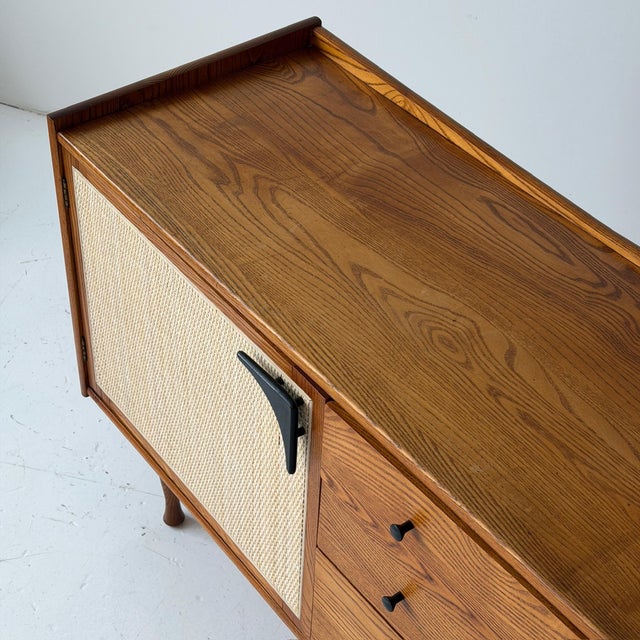1970s 1970s Cane/Oak Mid Century Credenza For Sale - Image 5 of 8