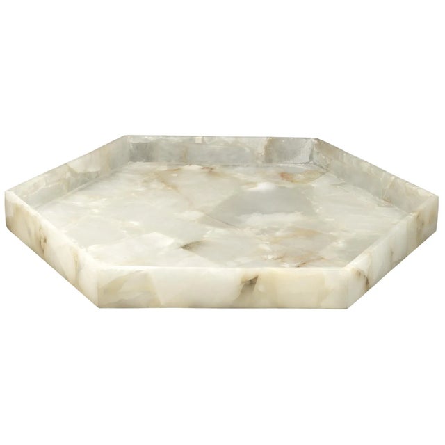 2020s Jamie Young Antonia Alabaster Tray, Large For Sale - Image 5 of 6