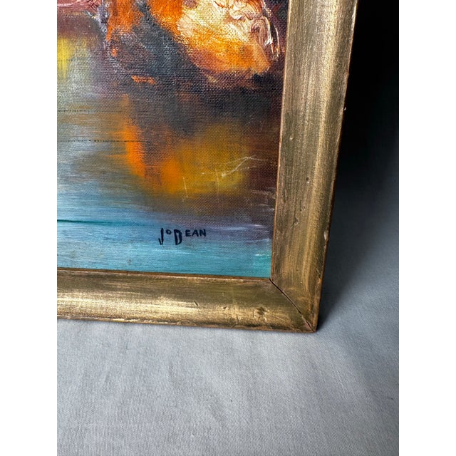 Vintage Mid Century Impressionist Fall Landscape Original Oil Framed Painting For Sale - Image 9 of 14