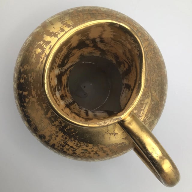 Gold Stangl Granada Gold Ceramic Art Pottery Pitcher For Sale - Image 8 of 13