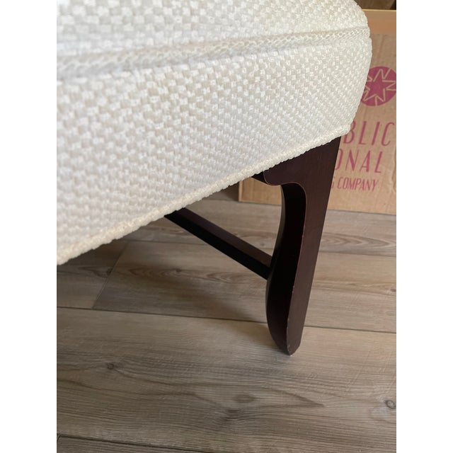 Ivory Vintage Barbara Barry Slipper Chair With Ottoman For Sale - Image 8 of 18