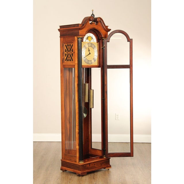Colonial Mfg. Co. Five Tube Rosewood Case Grandfather Clock For Sale - Image 16 of 18
