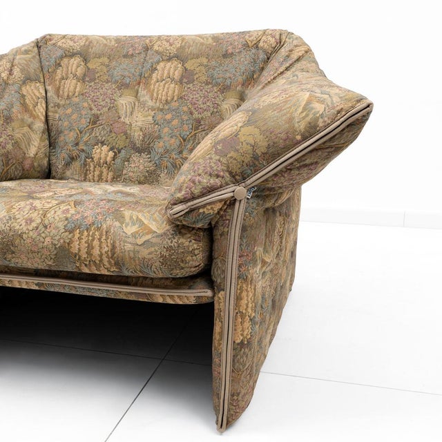 Metal Jacquard Fabric Chairs by Mario Bellini for B&B Italia, 1970, Set of 2 For Sale - Image 7 of 11