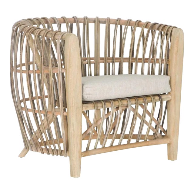 Binah Sanded Rattan Tub Chair Natural Color For Sale