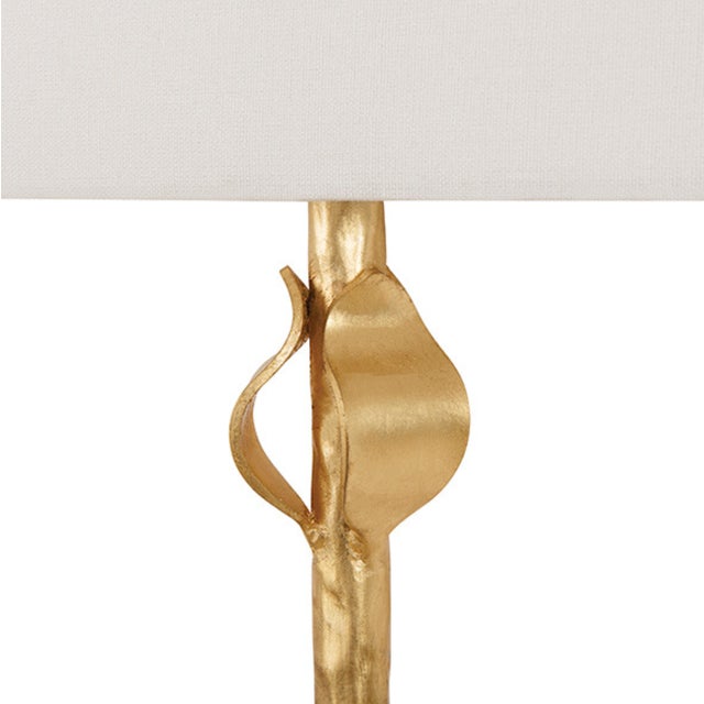 2020s Matthew Izzo Home Linda Flush Iron Wall Sconce in Gold With Shade For Sale - Image 5 of 7