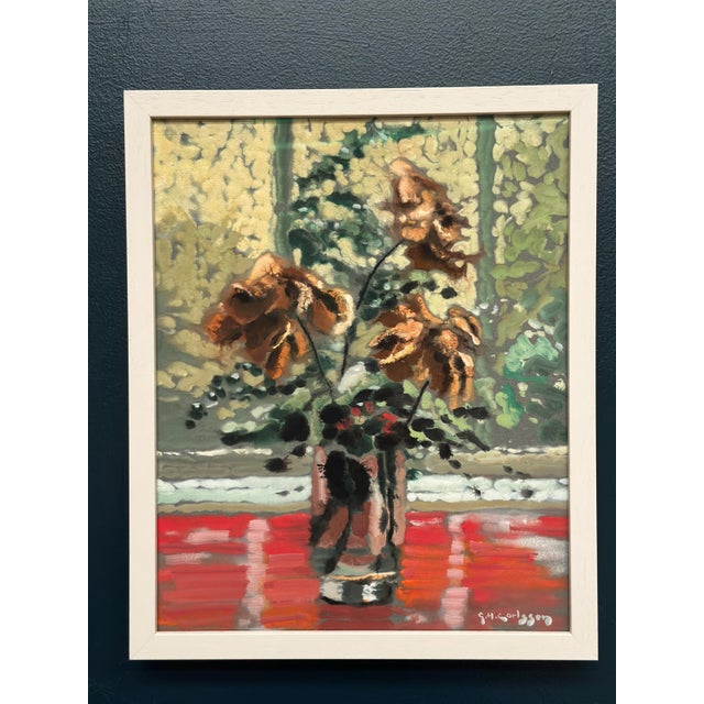 Gustav Herbert Carlsson, Withered Roses, 1950s, Oil on Paper, Framed For Sale - Image 14 of 17