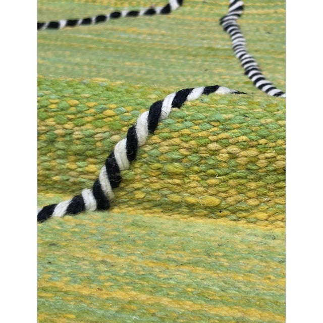 Textile Moroccan Lemon Green Kilim Rug - 10.1 X 6.4 Ft For Sale - Image 7 of 7