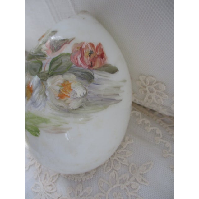This is a Gorgeous! Antique Large Porcelain Easter Egg with Beautiful Water Lilies that is reminisces of a Monet with it's...