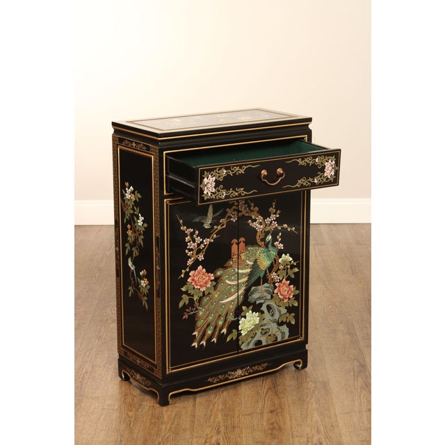 Asian Black Lacquer Storage Chairish