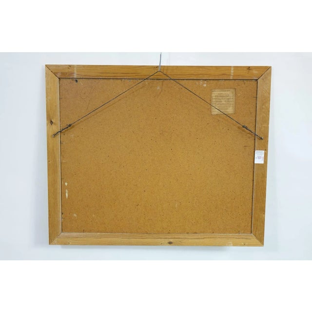 Green Mid 20th Century Original Oil Painting on Board Signed on the Bottom, Framed For Sale - Image 8 of 8