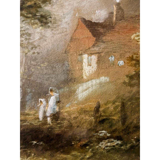 Warren Clarke Original 1989 Oil Painting Woodland Sheep Landscape in Ornate Frame For Sale - Image 9 of 14