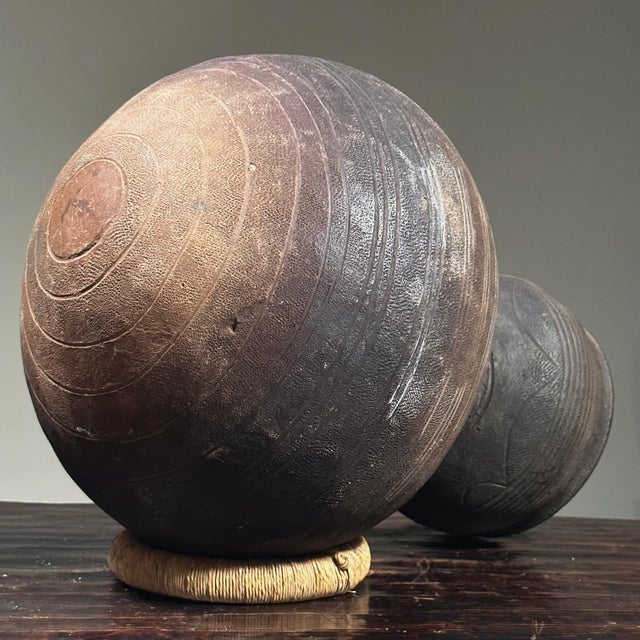 Antique African Nupe Gourd Form Clay Vessel/Tribal Art/Folk Art For Sale - Image 4 of 10