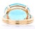 Modern 14k Gold Oval Blue Topaz Cocktail Ring For Sale - Image 3 of 8