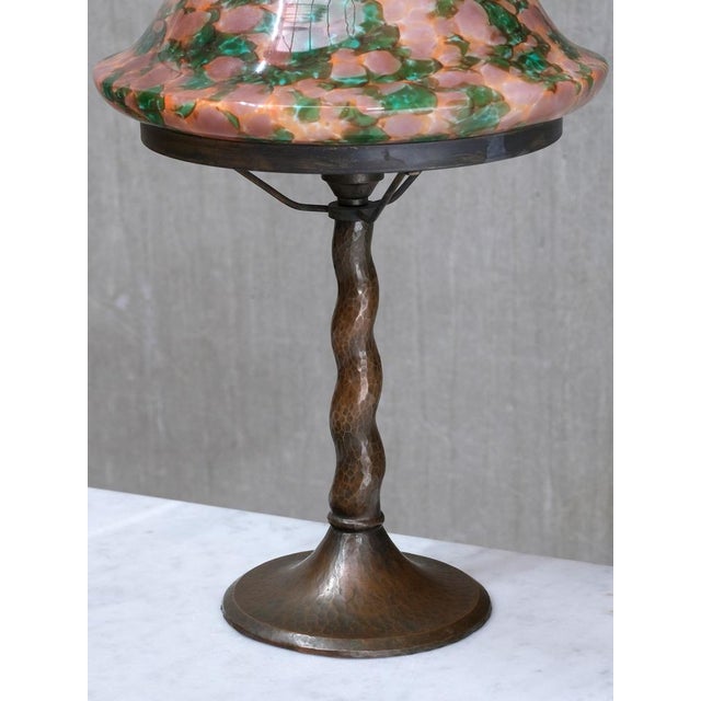 Hammered Copper Table Lamp by Harald Notini for Böhlmarks, Sweden, 1920s For Sale - Image 6 of 11