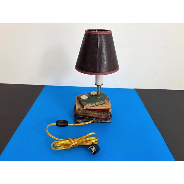 1970s Trompe l'Oeil Books Lamp For Sale - Image 16 of 18