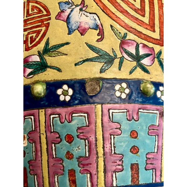 Vintage Chinese Famille Rose Chinoiserie Ceramic Garden Stool For Sale - Image 6 of 11