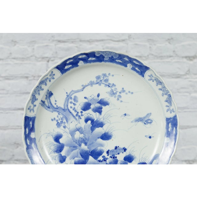19th Century Japanese Painted Blue & White Porcelain Imari Plate For Sale - Image 12 of 12