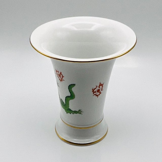 Gold Vintage Green Ming Dragon Vase from Meissen Porcelain, 1950s For Sale - Image 8 of 13