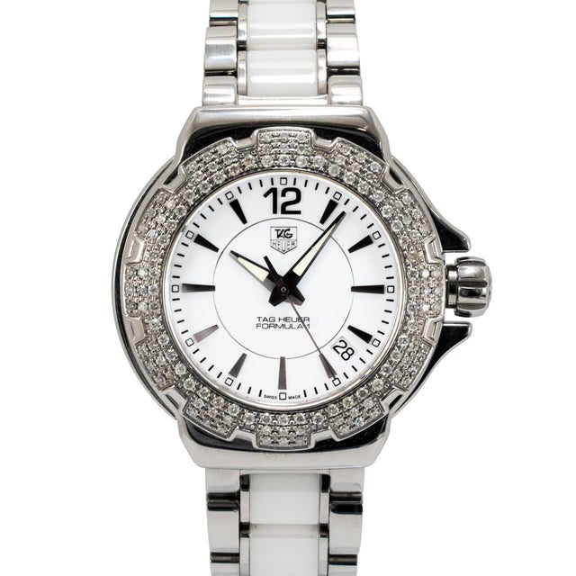 Brand: Tag Heuer Gender: Ladies Metal Type: Stainless Steel & Ceramic Diameter: 35.00 mm Weight: 105.52 grams TAG HEUER...