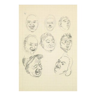 Drawing of Expressions, C. 1960 For Sale