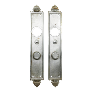 Pair of Art Deco Yale Nickel Over Bronze 12.25 In. Back Plates
