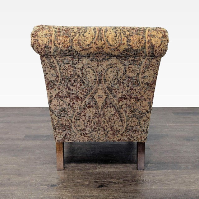 Lee Industries Patterned Lounge Chair With Wooden Legs For Sale In San Francisco - Image 6 of 9