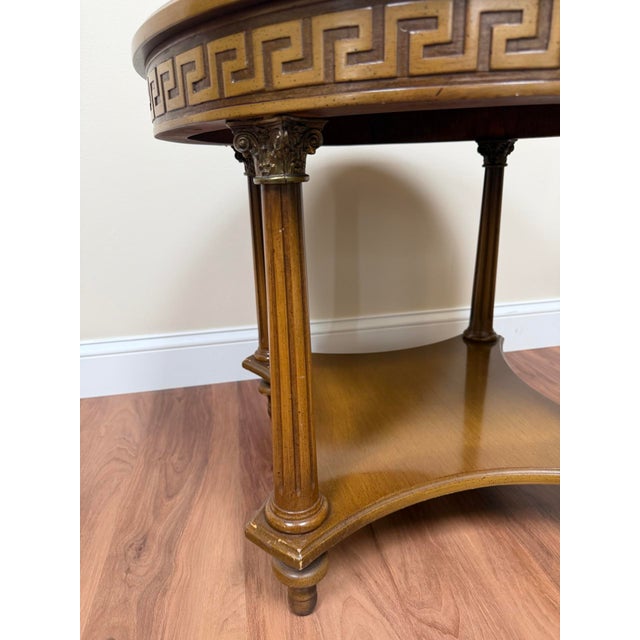Vintage Regency Style Greek Key Side Table For Sale - Image 16 of 16