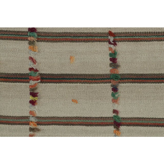1950s Vintage Afghani Tribal Kilim Textural Rug With Stripes For Sale In New York - Image 6 of 7