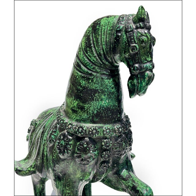 Vintage Italian Mid Century Modern Art Pottery Horse Sculpture For Sale - Image 4 of 10