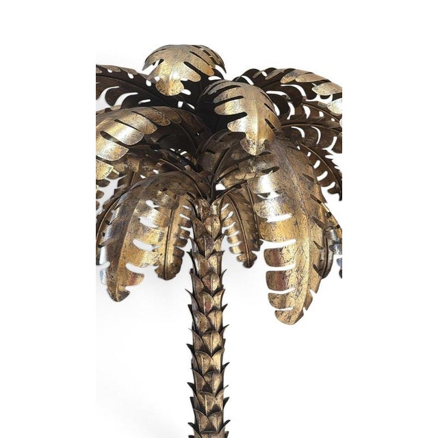 French Gilt Metal Palm Tree Sculptures in the style of Maison Jansen, 1970, Set of 2 For Sale - Image 4 of 6