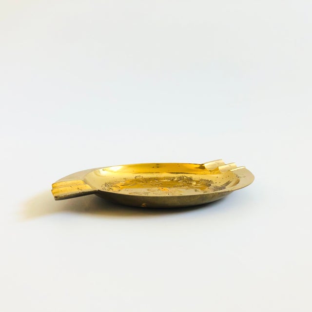 Late 20th Century Etched Brass Ashtray For Sale - Image 5 of 6